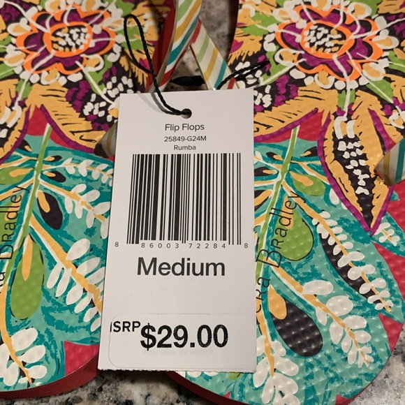 PR: Vera Bradley Flip Flops Rumba SZ 7-8 Medium tropical floral pattern - Picture 6 of 13